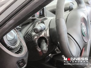 Alfa Romeo 4C Steering Wheel Trim - Carbon Fiber - Shroud Trim Set 